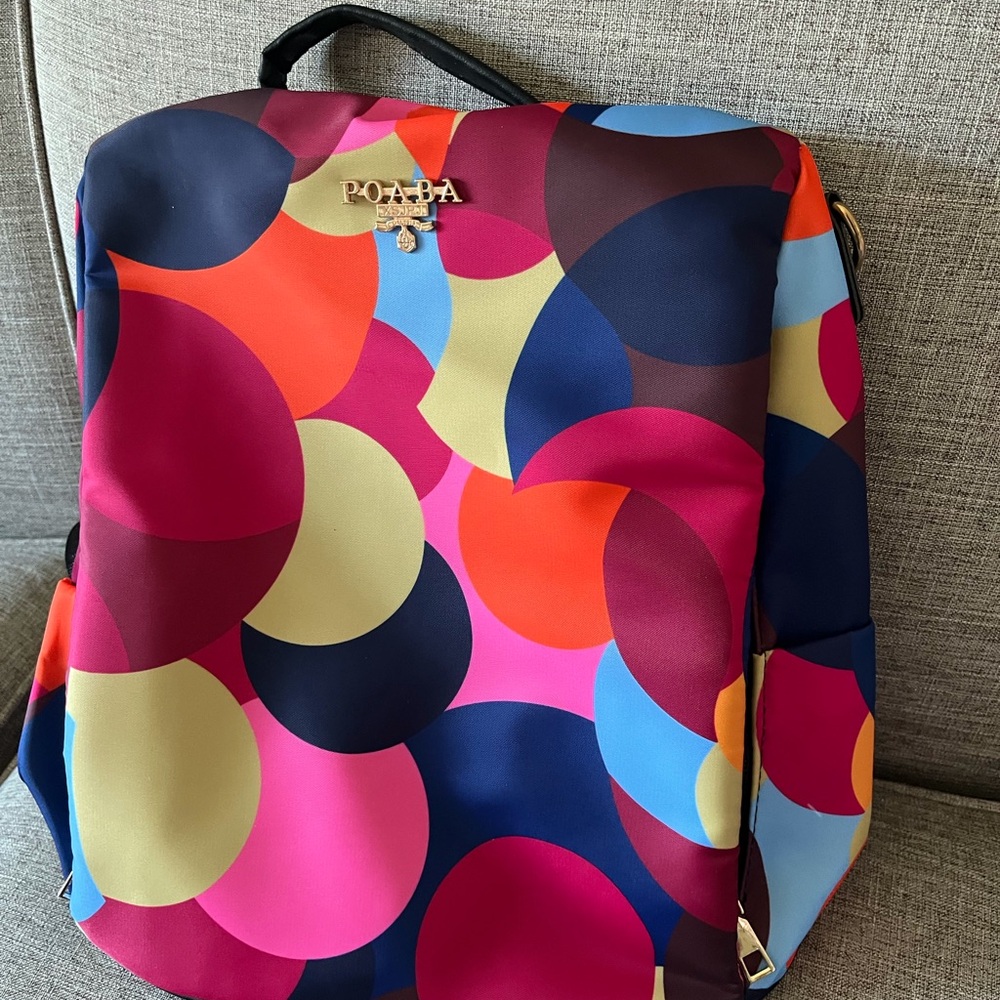 Multicolor POABA Geometric Backpack